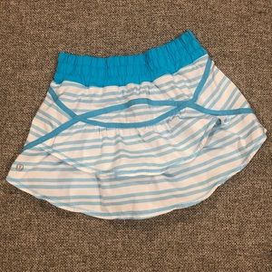 Blue and white stripped Lululemon skirt
